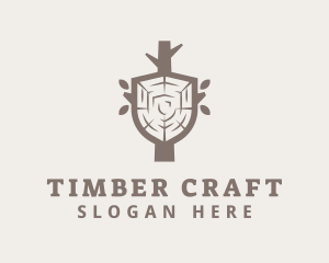 Wood - Wood Shield Carpenter logo design