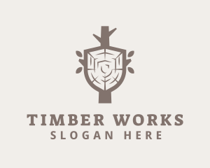 Wood Shield Carpenter logo design