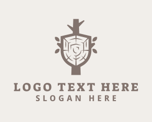 Log - Wood Shield Carpenter logo design