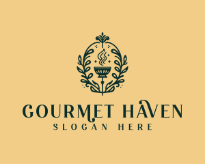 Restaurant Cuisine Wreath logo design