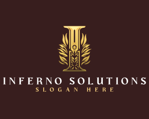 Luxury Floral Letter I logo design