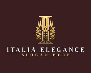 Luxury Floral Letter I logo design