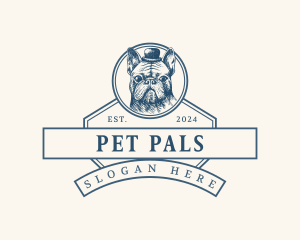 Bulldog Pet Hat logo design