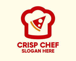 Pizza Slice Chef Hat logo design