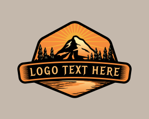 Campsite - Mountain Peak Adventure logo design