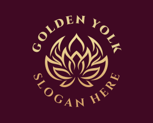 Golden Wellness Lotus  logo design