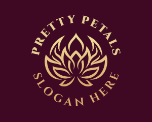 Golden Wellness Lotus  logo design