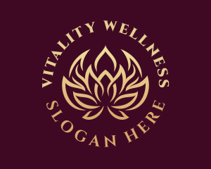 Golden Wellness Lotus  logo design