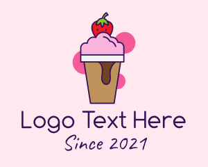 Ice Cream Truck - Strawberry Ice Cream logo design