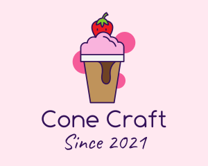 Strawberry Ice Cream logo design