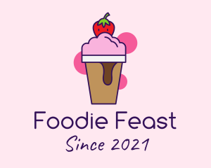 Strawberry Ice Cream logo design