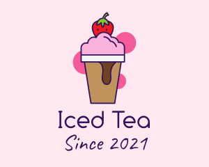 Strawberry Ice Cream logo design