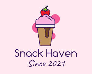 Strawberry Ice Cream logo design