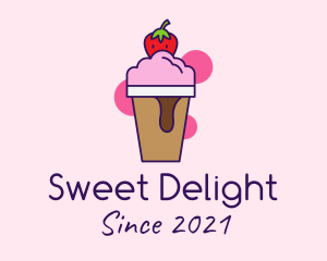 Sherbet - Strawberry Ice Cream logo design