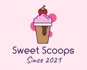 Ice Cream - Strawberry Ice Cream logo design
