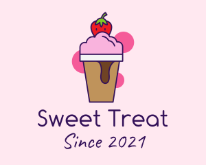 Sherbet - Strawberry Ice Cream logo design