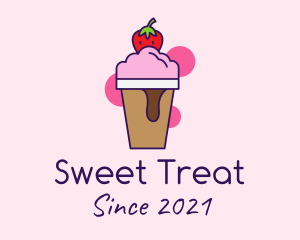 Strawberry Ice Cream logo design