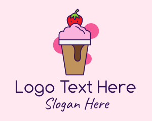 Strawberry Ice Cream Logo