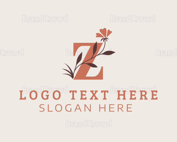Flower Stem Letter Z Logo