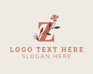 Flower Stem Letter Z Logo
