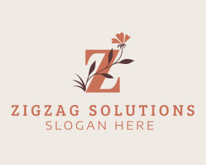 Flower Stem Letter Z logo design