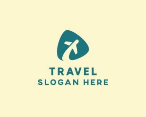 Flying Travel Airplane  logo design