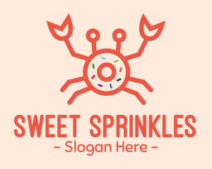 Sprinkles - Orange Crab Donut logo design