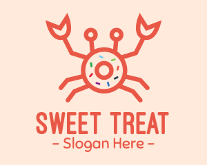 Donut - Orange Crab Donut logo design