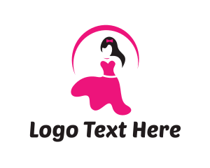 Womenswear - Pink Female Dress logo design