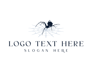 Haunted - Spider Arachnid Cobweb logo design