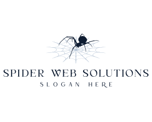 Spider Arachnid Cobweb logo design