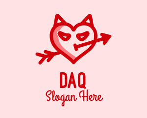 Romantic - Heart Demon Arrow logo design