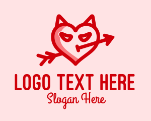 Online Dating - Heart Demon Arrow logo design