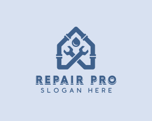 Wrench Plumber Repair logo design