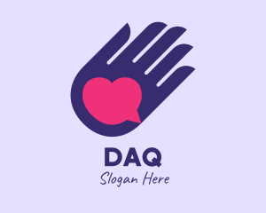 Heart Message Hand  Logo