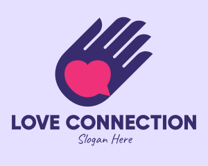 Courtship - Heart Message Hand logo design