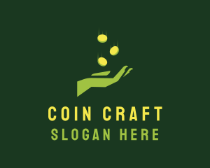 Coin Currency Hand logo design