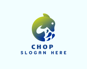 Sea Creature - Gradient Dolphin Water Droplet logo design