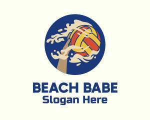 Beach Volleyball Sand logo design