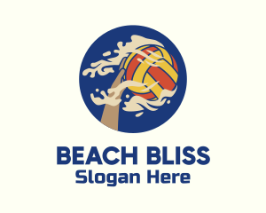 Beach Volleyball Sand logo design