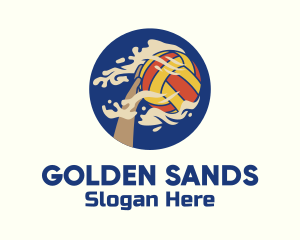 Beach Volleyball Sand logo design