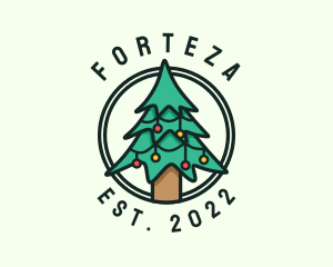 Christmas Tree Circle  logo design