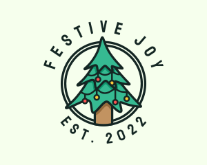 Christmas - Christmas Tree Circle logo design