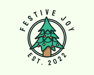 Christmas Tree Circle  logo design