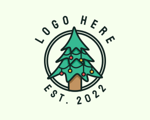 Christmas Tree Circle  logo design