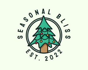 Season - Christmas Tree Circle logo design