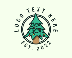 Pine - Christmas Tree Circle logo design