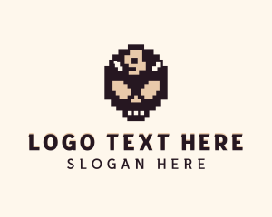 Skull - Evil Demon Pixel logo design