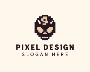 Evil Demon Pixel logo design