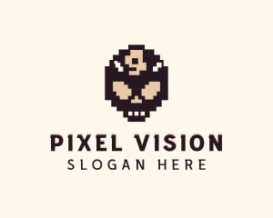 Evil Demon Pixel logo design